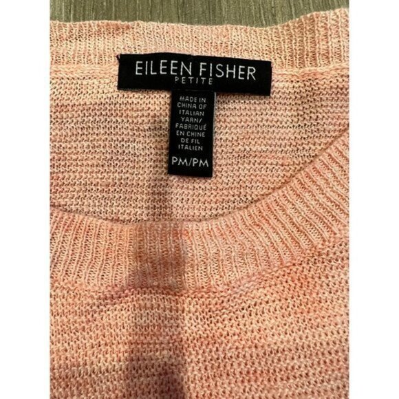 EILEEN FISHER Organic Linen Mélange Elbow-Sleeve Top Blouse size PM - Picture 5 of 8